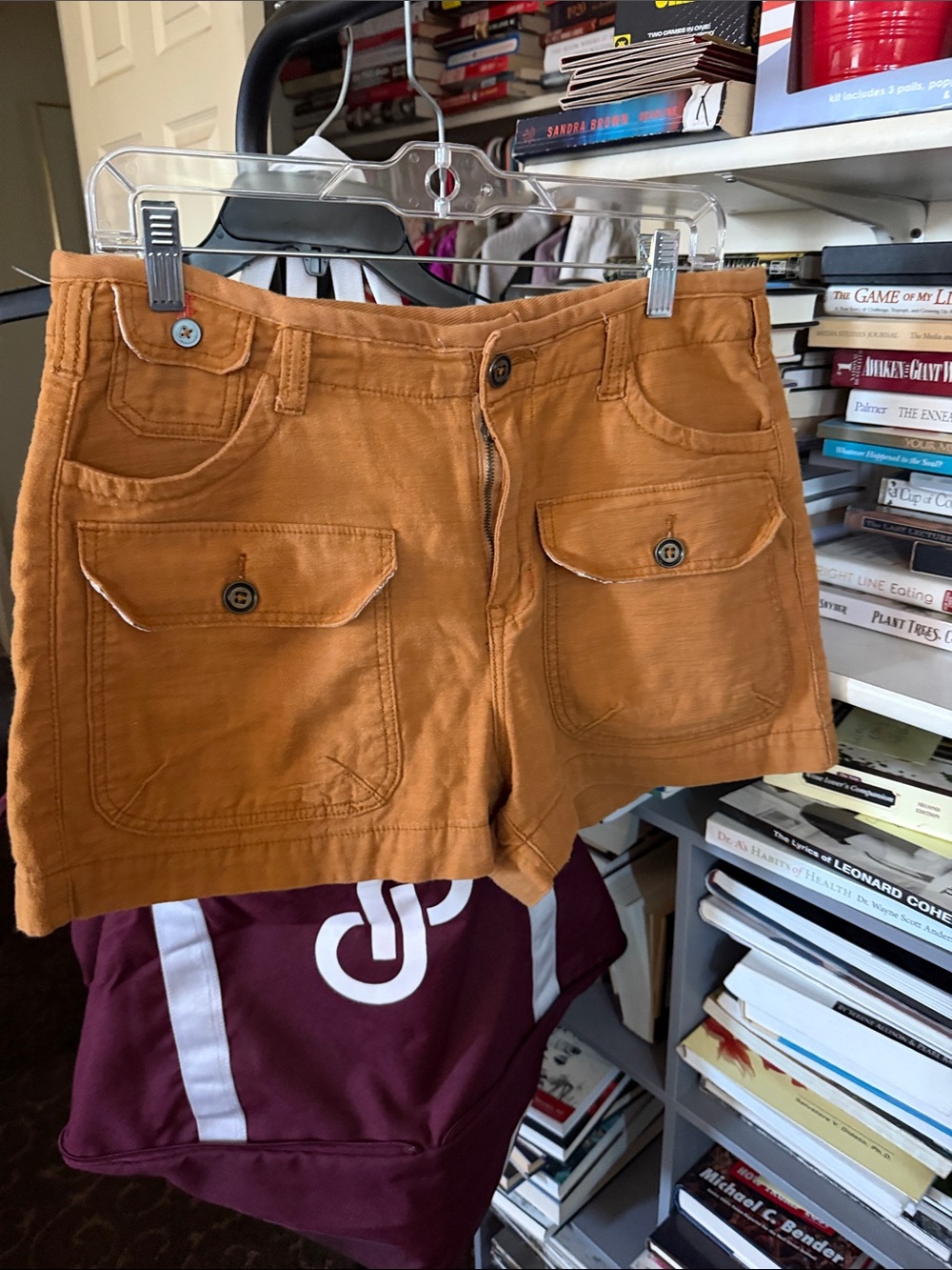 Pilcro Rust Orange Cargo Pocket Shorts